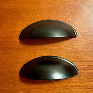 NEW Black Satin Cabinet Drawer Pull Set